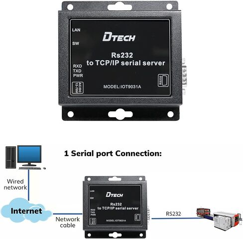 دي تيك محول تسلسلي الى ايثرنت بمنفذ واحد RS232 الى خادم جهاز TCP IP يدعم DHCP DNS Modbus RTU/TCP 10/100M in Saudi Arabia