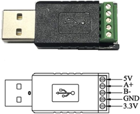 محول محول USB إلى RS485 مع شريحة FTDI 3.3 فولت 5 فولت للعداد الذكي، يدعم نظام التشغيل Windows Mac، أسود in Kuwait