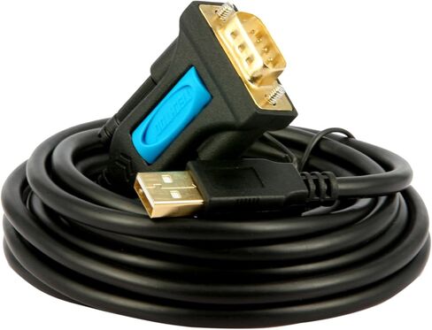 TECHTOO USB 3.0 إلى محول تسلسلي USB RS232 كابل USB محول الكابل التسلسلي DB9 USB (10 قدم) مع شرائح FTDI مطلية بالذهب لـ Win10/8.1/8/7/Vista/XP/2000/Andorid/Linux/Mac OS X10.6 وما فوق in Kuwait