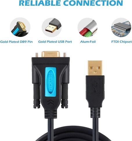 TECHTOO USB 3.0 إلى محول تسلسلي USB RS232 كابل USB محول الكابل التسلسلي DB9 USB (10 قدم) مع شرائح FTDI مطلية بالذهب لـ Win10/8.1/8/7/Vista/XP/2000/Andorid/Linux/Mac OS X10.6 وما فوق in Kuwait
