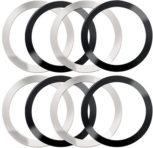 8 Pcs Universal Metal Rings Sticker Compatible for Magsafe Magnetic Wireless Charger iPhone 15 14 13 12 Pro Mini Max Samsung Galaxy, Ultra-Thin Car Charger Conversion Accessories (not Magnet),2 Colors in Kuwait
