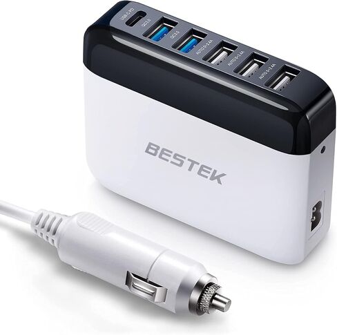شاحن سيارة USB متعدد المنافذ، شحن سريع 86 وات 9 أمبير شحن سريع 3.0 ومحول شاحن سيارة USB-C PD مع التعرف الذكي للهواتف المحمولة والأجهزة اللوحية وأجهزة USB الأخرى in Saudi Arabia