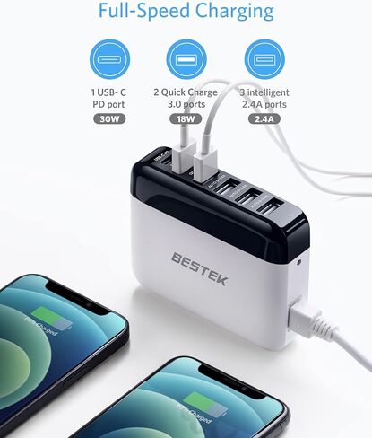 شاحن سيارة USB متعدد المنافذ، شحن سريع 86 وات 9 أمبير شحن سريع 3.0 ومحول شاحن سيارة USB-C PD مع التعرف الذكي للهواتف المحمولة والأجهزة اللوحية وأجهزة USB الأخرى in Saudi Arabia