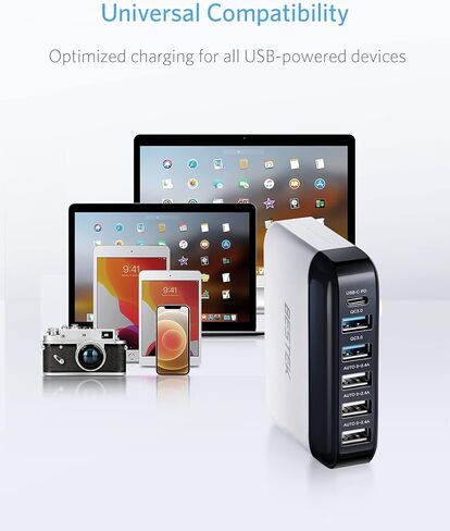شاحن سيارة USB متعدد المنافذ، شحن سريع 86 وات 9 أمبير شحن سريع 3.0 ومحول شاحن سيارة USB-C PD مع التعرف الذكي للهواتف المحمولة والأجهزة اللوحية وأجهزة USB الأخرى in Saudi Arabia