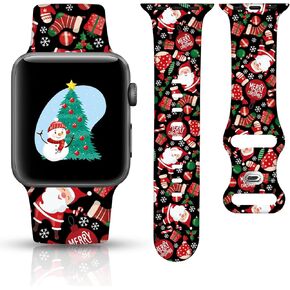 Watch Band Compatible with Apple Watch 38mm 40mm 41mm 42mm 44mm 45mm, Halloween Décor Sport Band Compatible with Apple Smartwatch for Women Men, Soft Silicone Strap Replacement Band for iWatch Series 7/6/5/4/3/2/1/SE