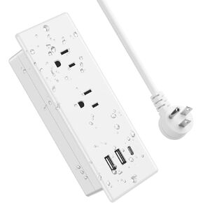 Jgstkcity 20 واط USB C قطاع الطاقة راحة، حامي الطفرة مقاوم للماء، منفذ طاقة مكتب الأثاث، 2 منافذ وشحن USB C، مناسب للطاولة الجانبية، قابس مسطح، كابل 6 أقدام in Kuwait