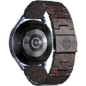 حزام ساعة Haflyer لساعة Galaxy Watch 5 وساعة 6 مقاس 45 مم/44 مم/40 مم وساعة Galaxy Watch 4 حزام، 46 مم/42 مم، سوار ساعة من ألياف الكربون للرجال 22 مم لساعة Galaxy Watch 5 Pro