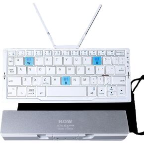 SIKAI CASE Foldable Bluetooth Keyboard with Magnetic Stand,Aluminum Alloy Mini Quiet Folding Portable Lightweight Travel Rechargeable Pocket for Tablet,iPad, Phones, Black in Kuwait