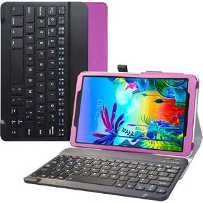حافظة لوحة مفاتيح كبيرة لهاتف LG G Pad 5 10.1، غطاء جلد PU بحامل نحيف مع لوحة مفاتيح قابلة للإزالة لجهاز LG G Pad 5 10.1 T600 Tablet (2019)، أزرق 10.1 بوصة in Kuwait