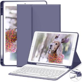 Case with Keyboard for iPad 9th/8th/7th Generation (2021/2020/2019) 10.2 inch, Detachable Wireless Bluetooth Keyboard Case with Pencil Holder Auto Wake/Sleep,Dark Green