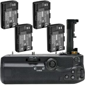 BM Premium Battery Grip Kit for Canon EOS R5, EOS R5C, EOS R6, EOS R6 II Digital Camera - Includes Qty 4 LP-E6NH Batteries + BG-R10 Battery Grip Replacement in Kuwait