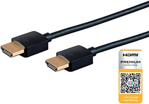 Monoprice - 124184 High Speed HDMI Cable - 3 Feet - Black| Certified Premium, 4K@60Hz, HDR, 18Gbps, 36AWG, YUV, 4:4:4 - Ultra Slim Series in Kuwait