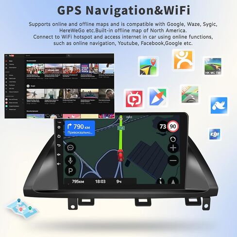 UNITOPSCI Android راديو ستيريو للسيارة Honda Odyssey 2005-2010 10.1 بوصة شاشة تعمل باللمس بلوتوث راديو السيارة في اندفاعة السيارة GPS للملاحة ستيريو مع كاميرا احتياطية مرآة رابط FM WiFi USB SWC MIC in Kuwait