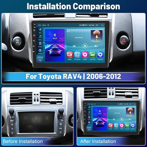 لراديو Toyota RAV4 2006-2012، Roinvou 2+32G Android 11 CarPlay Car Stereo مع Android Auto 9 بوصة شاشة لمس بلوتوث مستقبل صوت السيارة يدعم وصلة المرآة GPS WiFi SWC كاميرا احتياطية RDS DSP in Kuwait