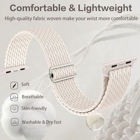 6 Pack Braided Solo Loop Compatible with Apple Watch Bands 38mm 40mm 41mm 42mm 44mm 45mm 49mm for Women Men, Stretchy Nylon Sport Strap Replacement Band for iWatch Apple Watch SE Series 8 7 6 5 4 3 in Kuwait