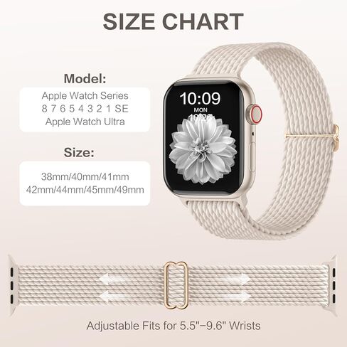 6 Pack Braided Solo Loop Compatible with Apple Watch Bands 38mm 40mm 41mm 42mm 44mm 45mm 49mm for Women Men, Stretchy Nylon Sport Strap Replacement Band for iWatch Apple Watch SE Series 8 7 6 5 4 3 in Kuwait