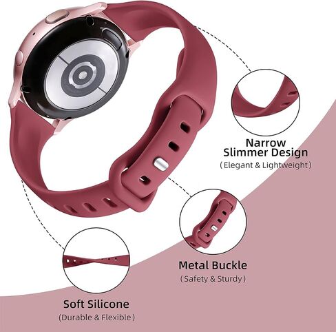 GEAK Compatible with Galaxy Watch 7 Band/Galaxy Watch 6 5 4 40mm 44mm/Classic 42mm 46mm,20mm Slim Silicone Compatible for Galaxy Watch 4 5 Band/Active 2 Women Small Black/White/Gray/Sand Pink in Kuwait