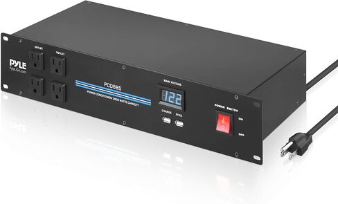 PylePro PDU Power Strip Surge Protector - 3600 Watt 15 Amp 20 Outlet Heavy Duty Electric Extension Cord - 2U Rack Mount Power Conditioner w/ AC Filter - PCO885 in Kuwait