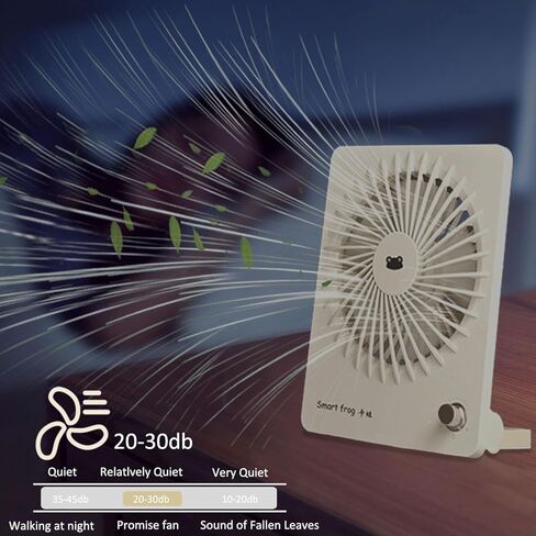 مروحة مكتب صغيرة محمولة، مروحة تعمل بالبطارية للسفر مروحة شخصية هادئة، مروحة مكتب كهربائية لطيفة قابلة لإعادة الشحن 2000 مللي أمبير في الساعة 10 ساعات 160 درجة قابلة للطي ومروحة معلقة لسطح المكتب والرياح القوية للسفر (بيج) in Kuwait