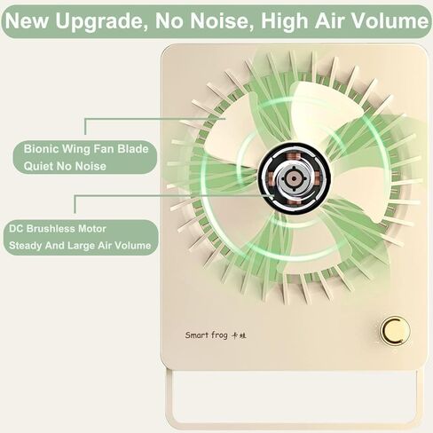مروحة مكتب صغيرة محمولة، مروحة تعمل بالبطارية للسفر مروحة شخصية هادئة، مروحة مكتب كهربائية لطيفة قابلة لإعادة الشحن 2000 مللي أمبير في الساعة 10 ساعات 160 درجة قابلة للطي ومروحة معلقة لسطح المكتب والرياح القوية للسفر (بيج) in Kuwait