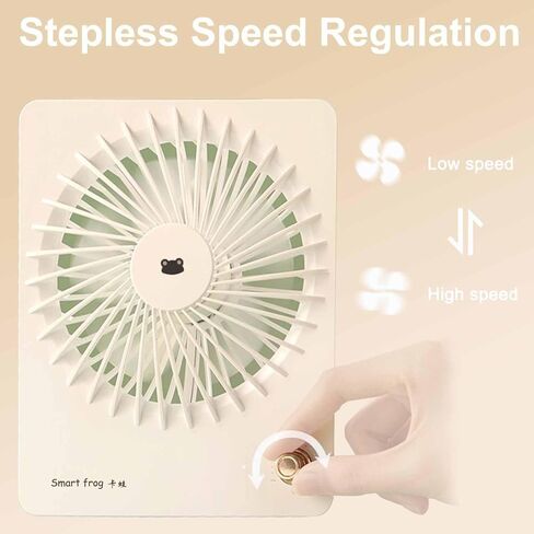 مروحة مكتب صغيرة محمولة، مروحة تعمل بالبطارية للسفر مروحة شخصية هادئة، مروحة مكتب كهربائية لطيفة قابلة لإعادة الشحن 2000 مللي أمبير في الساعة 10 ساعات 160 درجة قابلة للطي ومروحة معلقة لسطح المكتب والرياح القوية للسفر (بيج) in Kuwait