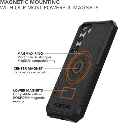 ROKFORM Rugged Protective Case Compatible with Galaxy S25 Ultra, Magnetic Cover with Twist Lock, Drop-Tested Armor (Black) in Kuwait