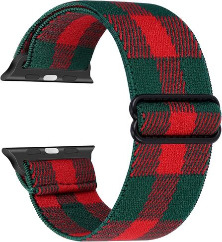 شريط مطاطي من النايلون لعيد الميلاد من Runostrich متوافق مع Apple Watch 38mm 40mm 41mm 42mm 44mm 45mm 49mm، حزام بديل رياضي قابل للتعديل لساعة Apple Watch Ultra 2/Ultra، iWatch 9/8/7/SE/6/5/4/3/2/1 in Kuwait
