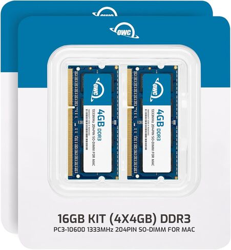 مجموعة ترقية الذاكرة OWC 16 جيجابايت (2 × 8 جيجابايت) 1333 ميجاهرتز PC3-10600 DDR3 SO-DIMM 204-Pin in Kuwait