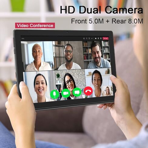 تابلت اندرويد 12 مقاس 10 انش، ذاكرة روم 64GB قابلة للتوسيع 512GB، تابلت اندرويد مع كاميرا مزدوجة، واي فاي، بلوتوث، شاشة HD، معتمد من جوجل جي ام اس، فضي in Kuwait