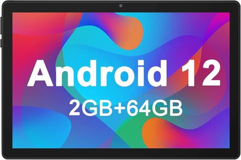 تابلت اندرويد 12 مقاس 10 انش، ذاكرة روم 64GB قابلة للتوسيع 512GB، تابلت اندرويد مع كاميرا مزدوجة، واي فاي، بلوتوث، شاشة HD، معتمد من جوجل جي ام اس، فضي in Kuwait