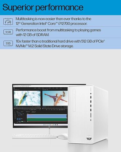 HP PAVILION TP01-3070 سطح المكتب I7-12700 12 جيجا 512 جيجا NVME INTEL UHD-770 WIN11H (متجدد) in Saudi Arabia