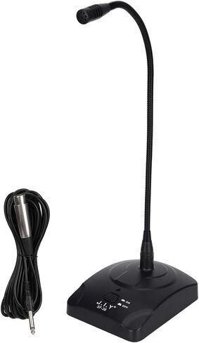 ميكروفون ASHATA الديناميكي ذو رقبة الإوز، ميكروفون سلكي بحامل مرن صغير للاستوديو بمقبس 6.35 ملم ميكروفون سلكي للكمبيوتر الشخصي والكمبيوتر المكتبي والكمبيوتر المحمول in Kuwait