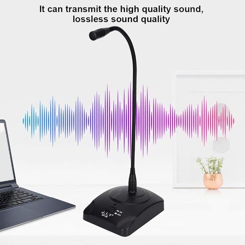 ميكروفون ASHATA الديناميكي ذو رقبة الإوز، ميكروفون سلكي بحامل مرن صغير للاستوديو بمقبس 6.35 ملم ميكروفون سلكي للكمبيوتر الشخصي والكمبيوتر المكتبي والكمبيوتر المحمول in Kuwait