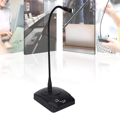 ميكروفون ASHATA الديناميكي ذو رقبة الإوز، ميكروفون سلكي بحامل مرن صغير للاستوديو بمقبس 6.35 ملم ميكروفون سلكي للكمبيوتر الشخصي والكمبيوتر المكتبي والكمبيوتر المحمول in Kuwait