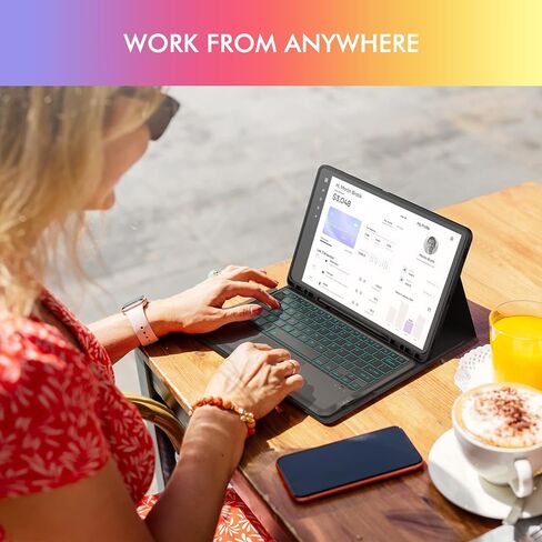 MicroPack Galaxy Tab S8 Plus/ S7 FE/ S7 Plus Case with Keyboard, 11 Color Backlit, Smart Trackpad, Type-C Rechargeable, Detachable Keyboard for Samsung Tab S8+ 2022/S7 FE 2021/S7+ 2020 12.4 Inch in Kuwait