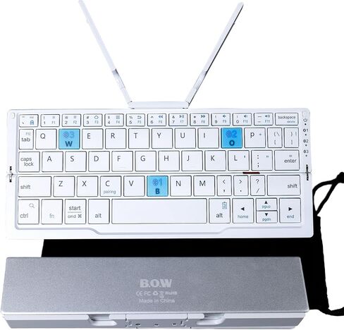 SIKAI CASE Foldable Bluetooth Keyboard with Magnetic Stand,Aluminum Alloy Mini Quiet Folding Portable Lightweight Travel Rechargeable Pocket for Tablet,iPad, Phones, Black in Kuwait