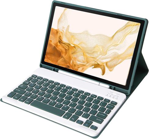 Slim Candy Colors Keyboard Case Compatible with Samsung Galaxy Tab S9 11 Inch 2023 Model SM-X710/X716B/X718U with S Pen Holder, Mutil Angles Stand Cover Detachable Wireless Keyboard (Blue) in Kuwait