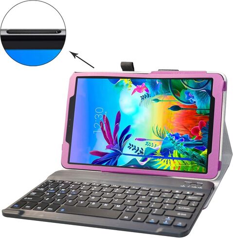 Bige for LG G Pad 5 10.1 Keyboard Case,Slim Stand PU Leather Cover with Romovable Keyboard for 10.1" LG G Pad 5 10.1 T600 Tablet(2019),Black in Saudi Arabia