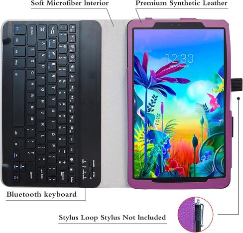 Bige for LG G Pad 5 10.1 Keyboard Case,Slim Stand PU Leather Cover with Romovable Keyboard for 10.1" LG G Pad 5 10.1 T600 Tablet(2019),Black in Saudi Arabia