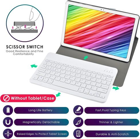 DETUOSI Universal 10 inch Wireless Keyboard, Portable Keyboard,Black in Saudi Arabia