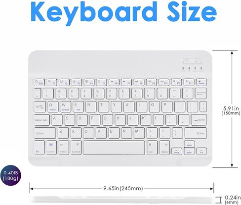 DETUOSI Universal 10 inch Wireless Keyboard, Portable Keyboard,Black in Saudi Arabia