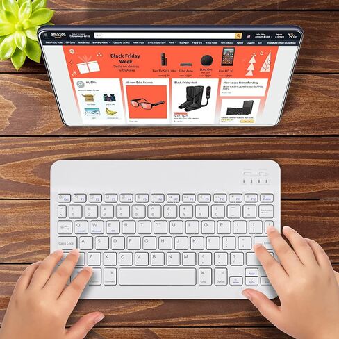 DETUOSI Universal 10 inch Wireless Keyboard, Portable Keyboard,Black in Saudi Arabia