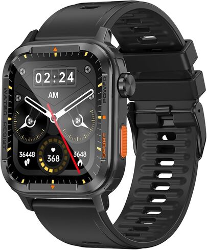 ساعة ذكية Anyloop للرجال (الرد/إجراء مكالمة)، جهاز تتبع اللياقة البدنية 1.85 بوصة، أكثر من 100 وضع رياضي لتتبع النشاط والساعات الذكية مع معدل ضربات القلب SpO2 مراقب النوم وعداد الخطوات لنظام Android iOS in Kuwait