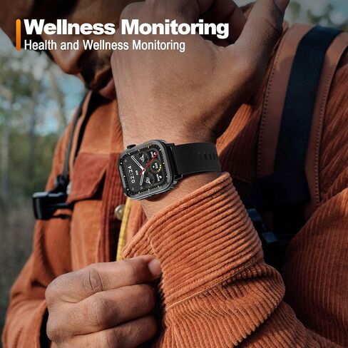 ساعة ذكية Anyloop للرجال (الرد/إجراء مكالمة)، جهاز تتبع اللياقة البدنية 1.85 بوصة، أكثر من 100 وضع رياضي لتتبع النشاط والساعات الذكية مع معدل ضربات القلب SpO2 مراقب النوم وعداد الخطوات لنظام Android iOS in Kuwait