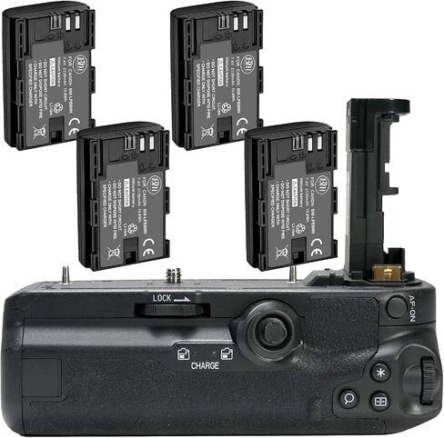 BM Premium Battery Grip Kit for Canon EOS R5, EOS R5C, EOS R6, EOS R6 II Digital Camera - Includes Qty 4 LP-E6NH Batteries + BG-R10 Battery Grip Replacement in Saudi Arabia