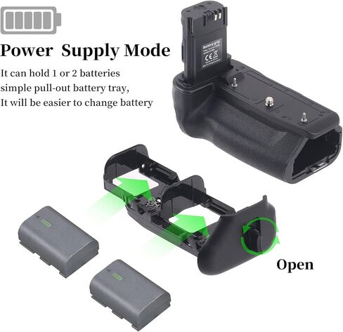 BM Premium Battery Grip Kit for Canon EOS R5, EOS R5C, EOS R6, EOS R6 II Digital Camera - Includes Qty 4 LP-E6NH Batteries + BG-R10 Battery Grip Replacement in Saudi Arabia