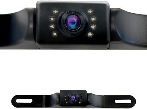 احدث كاميرا خلفية اوتوسكي HD للرؤية الخلفية 8 LED لوحة ترخيص كاميرا عالمية للمركبات - شاحنة بيك اب وسيارات الدفع الرباعي - زاوية مثالية للرؤية الليلية IP69 مقاومة للماء in Kuwait