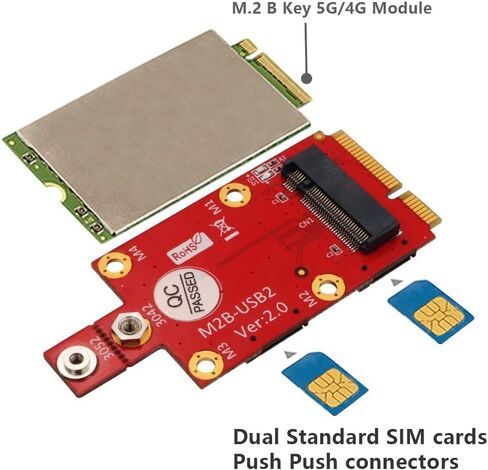Toptekits M.2 (NGFF) Key B to Mini PCI-E Adapter for 3G/4G/5G Module (Without Card Slots) in Kuwait