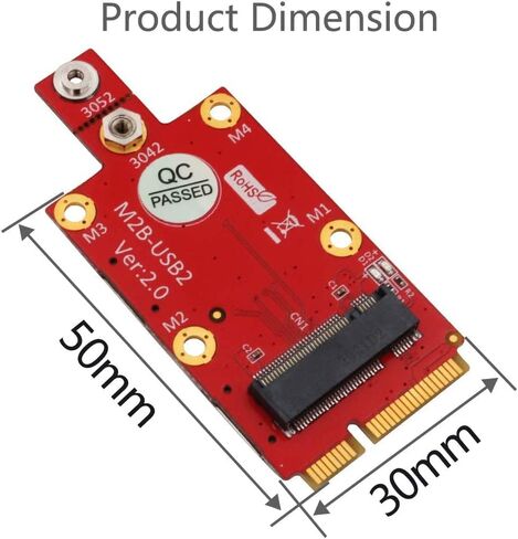 Toptekits M.2 (NGFF) Key B to Mini PCI-E Adapter for 3G/4G/5G Module (Without Card Slots) in Kuwait