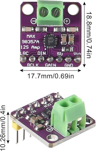 AITRIP 5 قطع MAX98357 I2S وحدة مضخم الصوت، مضخمات صوت بدون فلتر من الفئة D، لـ Arduino ESP32 Raspberry Pi (لحام) in Kuwait